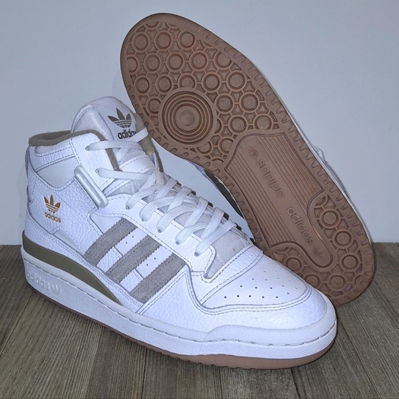 ADIDAS ORIGINALS FORUM MID J WHITE ORBIT GREEN Women's Size 8 - Picture 1 of 14